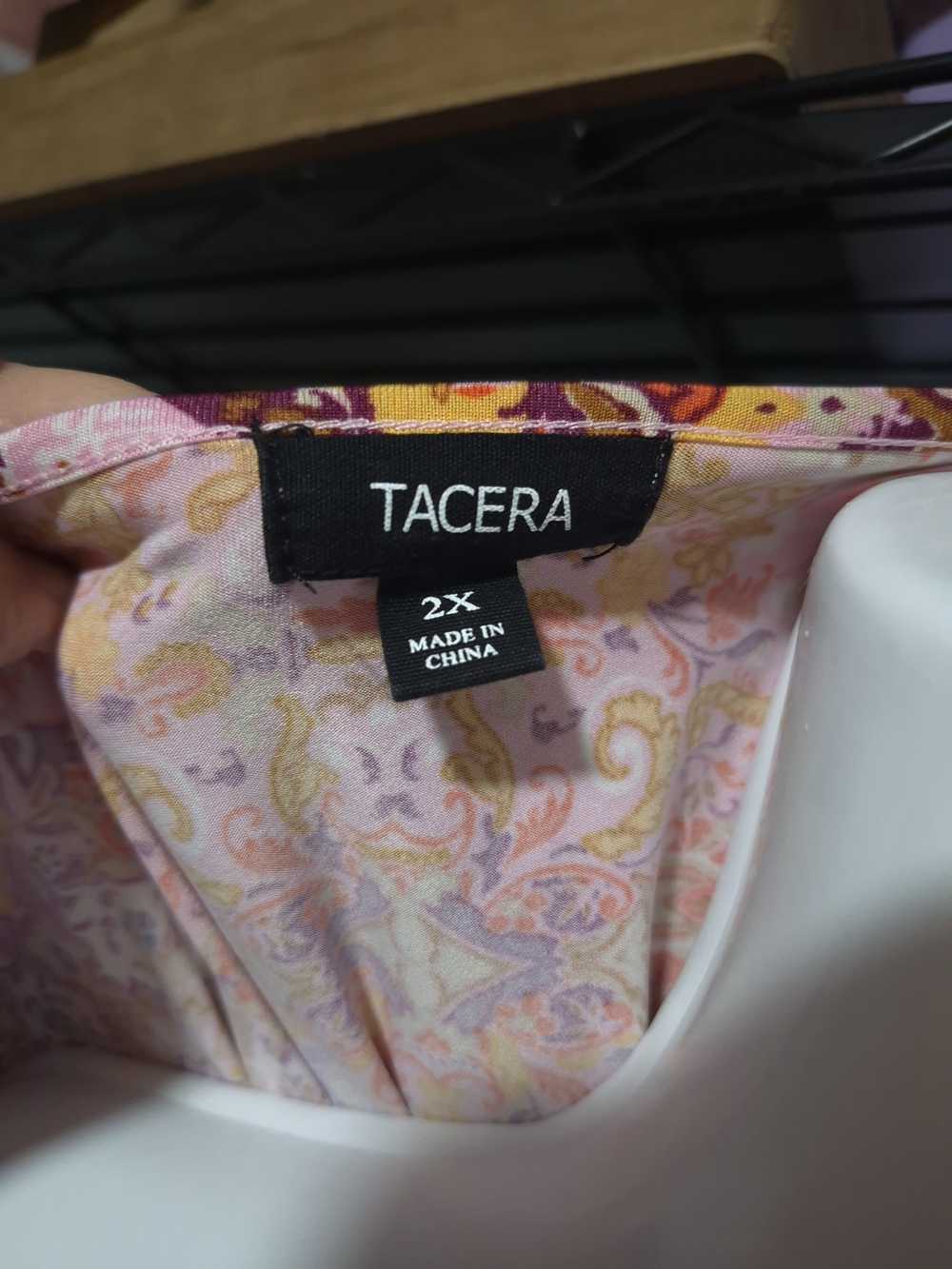 Tacera 2X Pink Paisley Print Women’s Top
